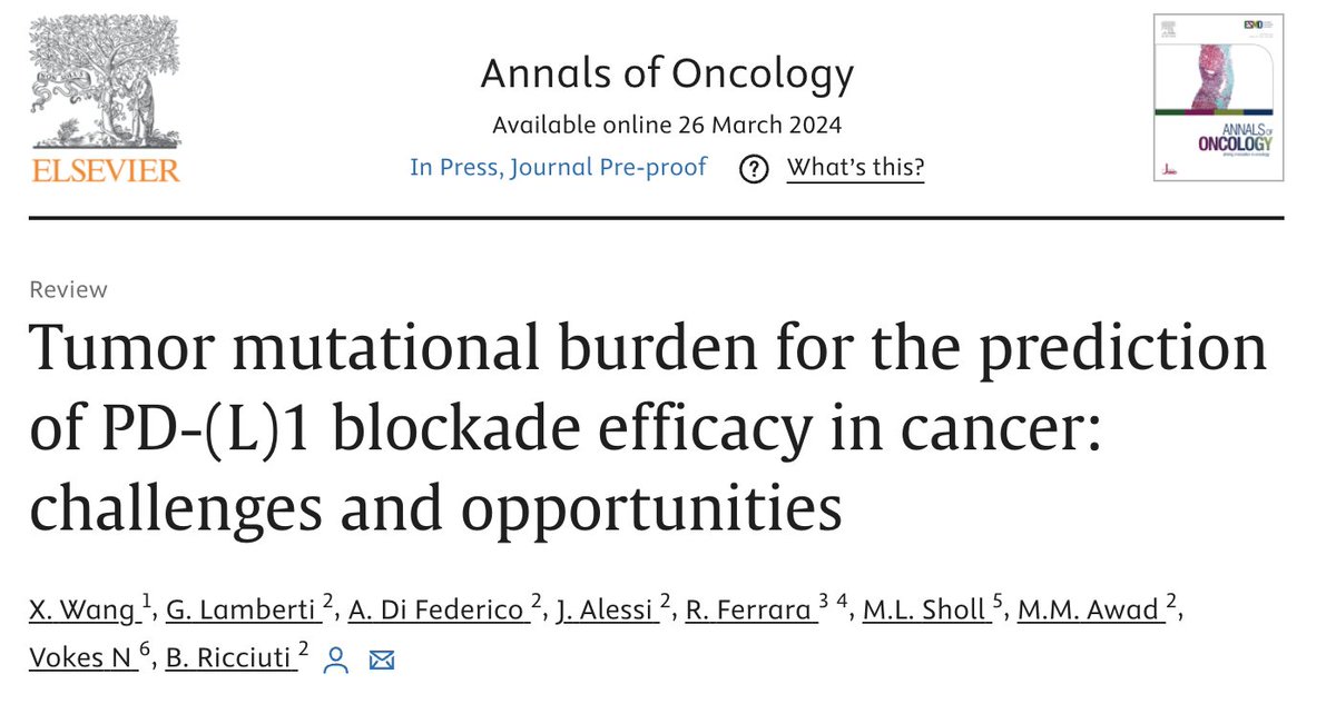 🔥 A must-read review pertaining to "tumor mutational burden" , which is a predictor of response to PD(L)-1 inhibition 🎯

⭐️🔥✅Key points that should be kept in mind in terms of using TMB in clinical practice:🚨
🧬TMB is estimated using next-generation sequencing (NGS), whole