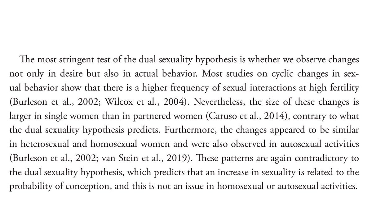 On the ovulatory shift hypothesis, from The Oxford Handbook of Evolutionary Psychology and Romantic Relationships: “Overall, these findings show little support for the idea that cyclic changes in mate preferences are adaptations to enhance the likelihood of short-term mating…