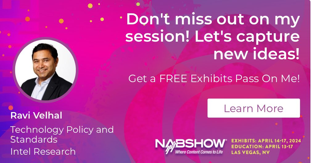 Honored to speak at #NABShow2024 8K Production Technologies industry panel and present advanced 8K VVC Live-streaming workflow to democratize 8K adoption at NAB #FuturePark Zone 📆. Save the Date: April 14-17,2024 for #NABShow2024 in #LasVegas - Premier annual convention on the…