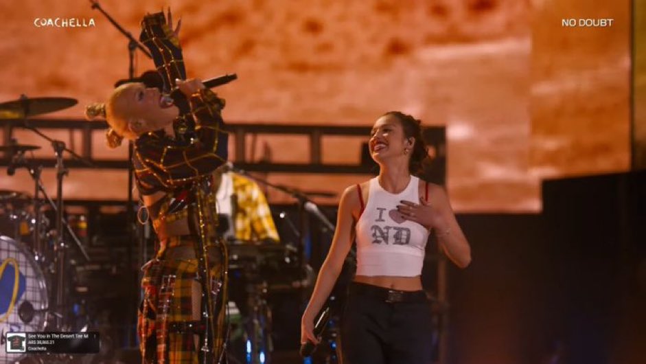Olivia Rodrigo has been brought out on stage at #Coachella as a guest for No Doubt’s set!