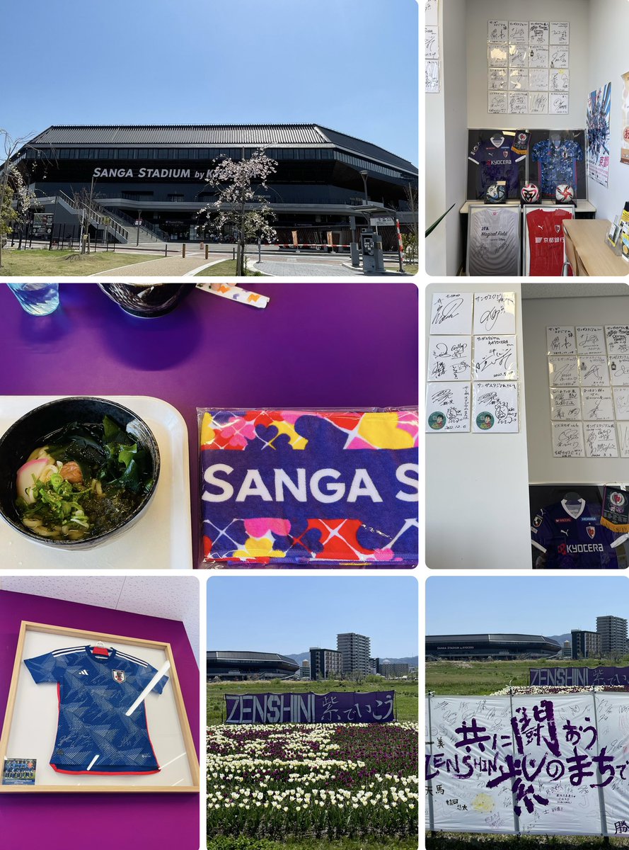 pisachan7's tweet photo. 雰囲気だけでも味わいたくて来た
ダイナーの紫と黄がモノノフさんとマッチ
モノノフさんたちマナー良いなぁ
U23ユニ、インフォメのサッカー関連に関心を示している方は見かけなかった😅

欲しかったコラボタオル買えた
シメは紫のチューリップ畑🟣
#teamdoit
#サンガスタジアム
#ももクロ春の一大事 https://t.co/KKbzuplMy0