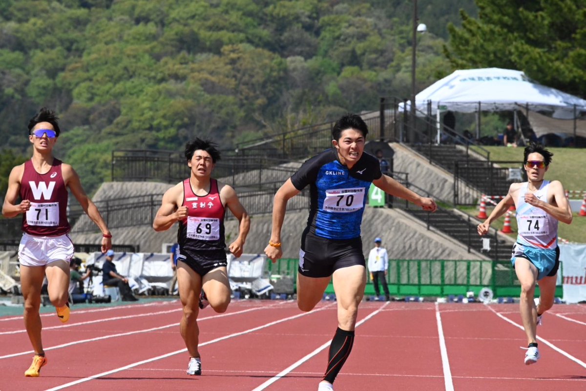 Getsuriku's tweet photo. #出雲陸上
YOSHIOKAスプリント
GP男子400m決勝
🥇吉津拓歩（ジーケーライン）45.71
🥈今泉堅貴（Team　SSP）45.81
🥉眞々田洸大（早大）46.39 https://t.co/XPainzb2bh