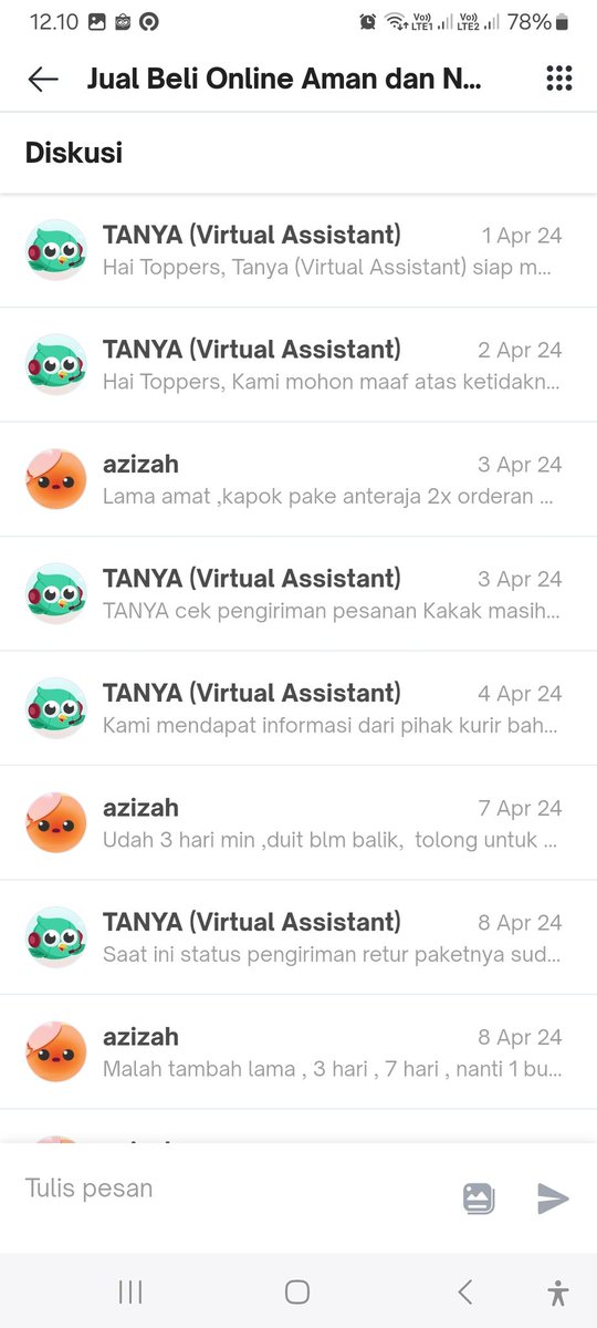 Azizah_farkah's tweet photo. @TokopediaCare Belanja dari 22 maret ,barang gak nyampe", udah ajuin komplen diundur" sampe skrg dana blm balik https://t.co/qJfXqyx9xe