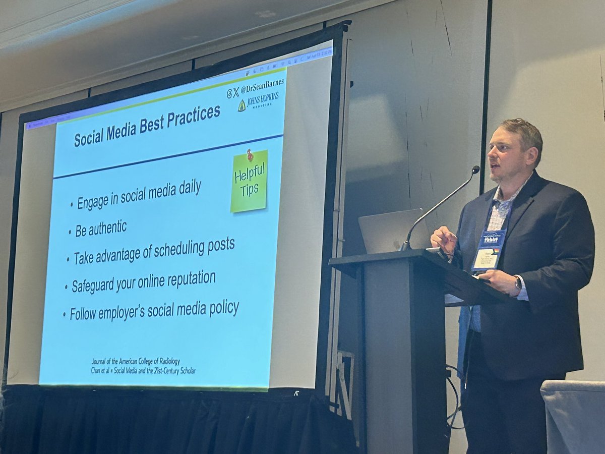 #SoMe seminar at #PedsAnes24: @DrSeanBarnes presenting on the topic of social media and professional networking @PediAnesthesia @SapnaKmd @PedsGasDoc I spy an article by @EMARIANOMD 🤩