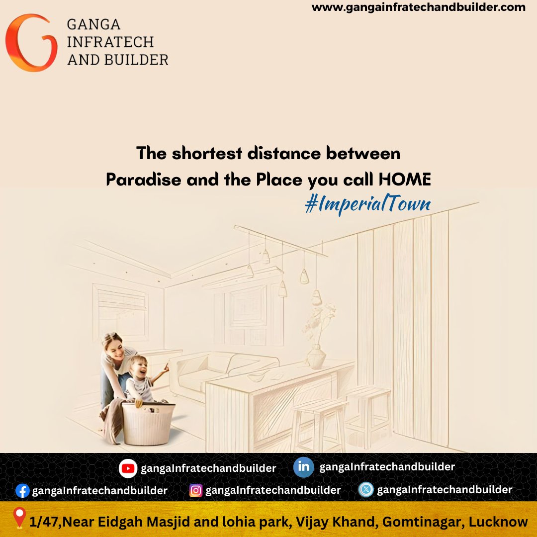 GangaInfratech's tweet photo. The shortest distance between Paradise and the Place you call HOME

https://t.co/Mm2vSH9JBq

#imperialtown #imperialtownphase1 #imperialtownphase2 #imperialtownphase3 #newtown #newhomes #gangainfratechandbuilder #gangainfratech #plotinbarabanki #plotsforsale #plotinlucknow https://t.co/GZRe3uEygr