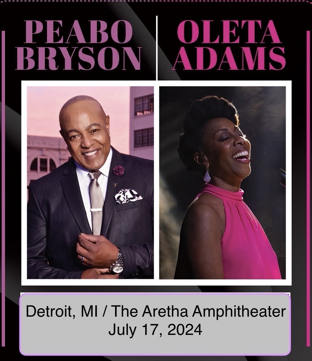 Hello DETROIT! <a href="/PeaboBryson2/">Peabo Bryson</a> and I are coming to The Aretha Franklin Amphitheater this summer!  ticketmaster.com/event/08005F71…