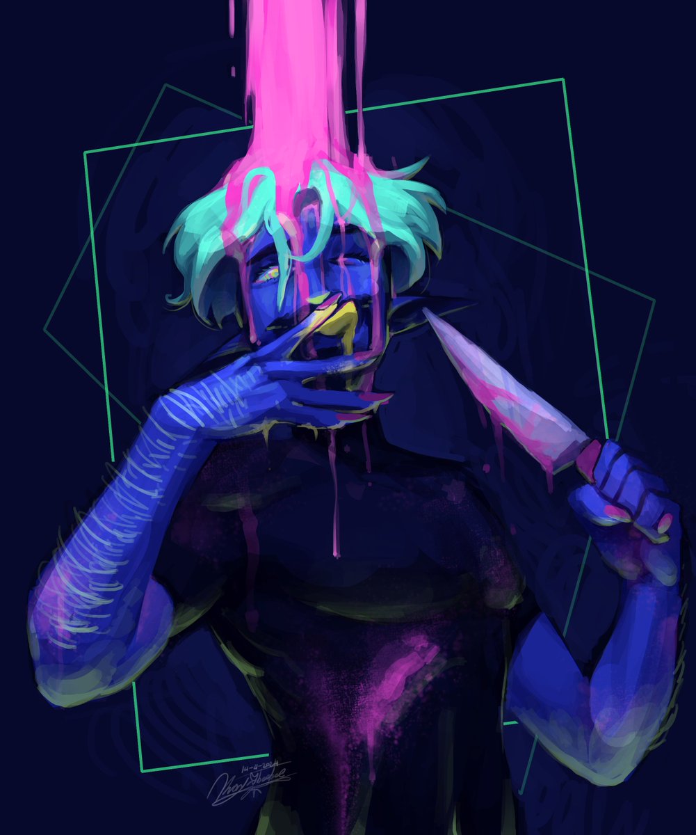 Koryabeebee's tweet image. Redrawing my Neon Anti work :D
#Antisepticeye #Septicart