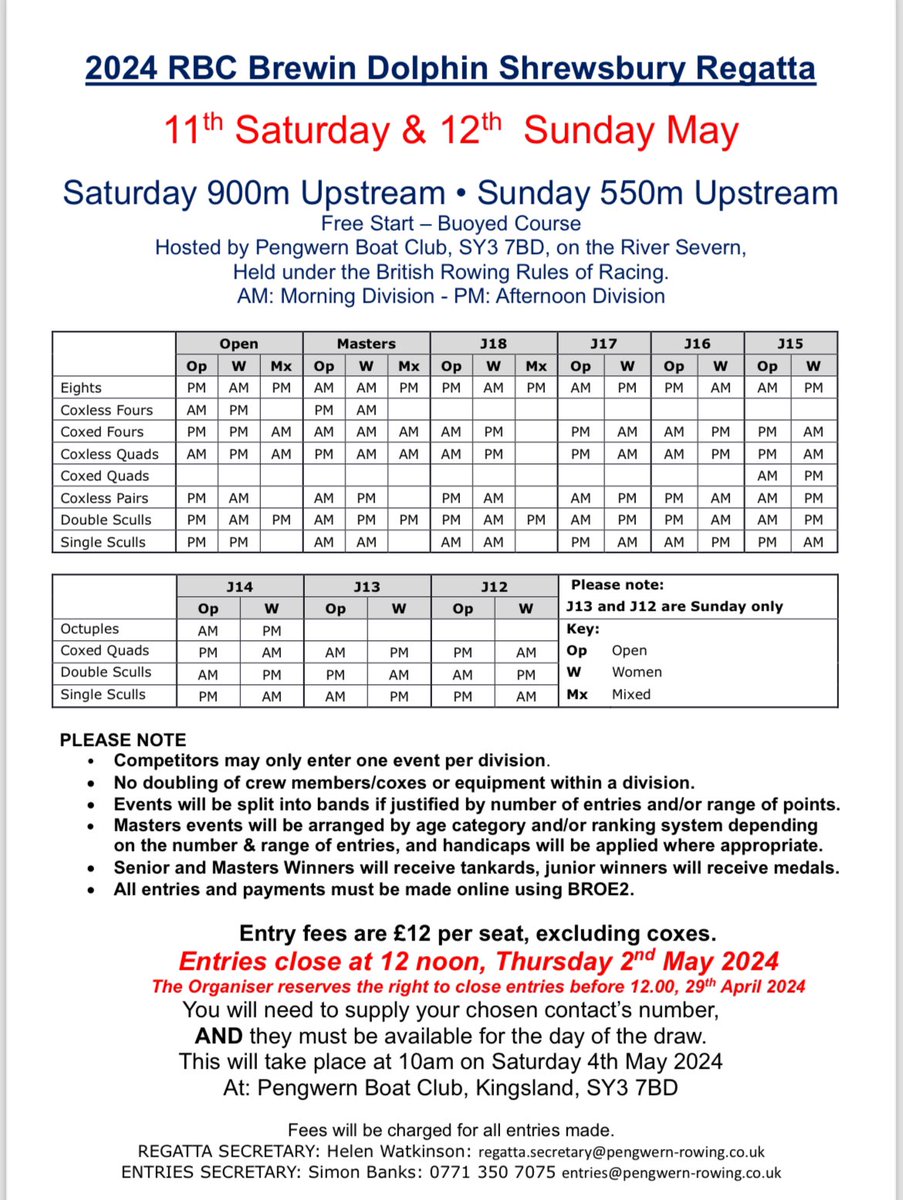Some good news for a change, entries are coming in well for our regatta 11/12 May, should be some fantastic racing, get your entries in soon