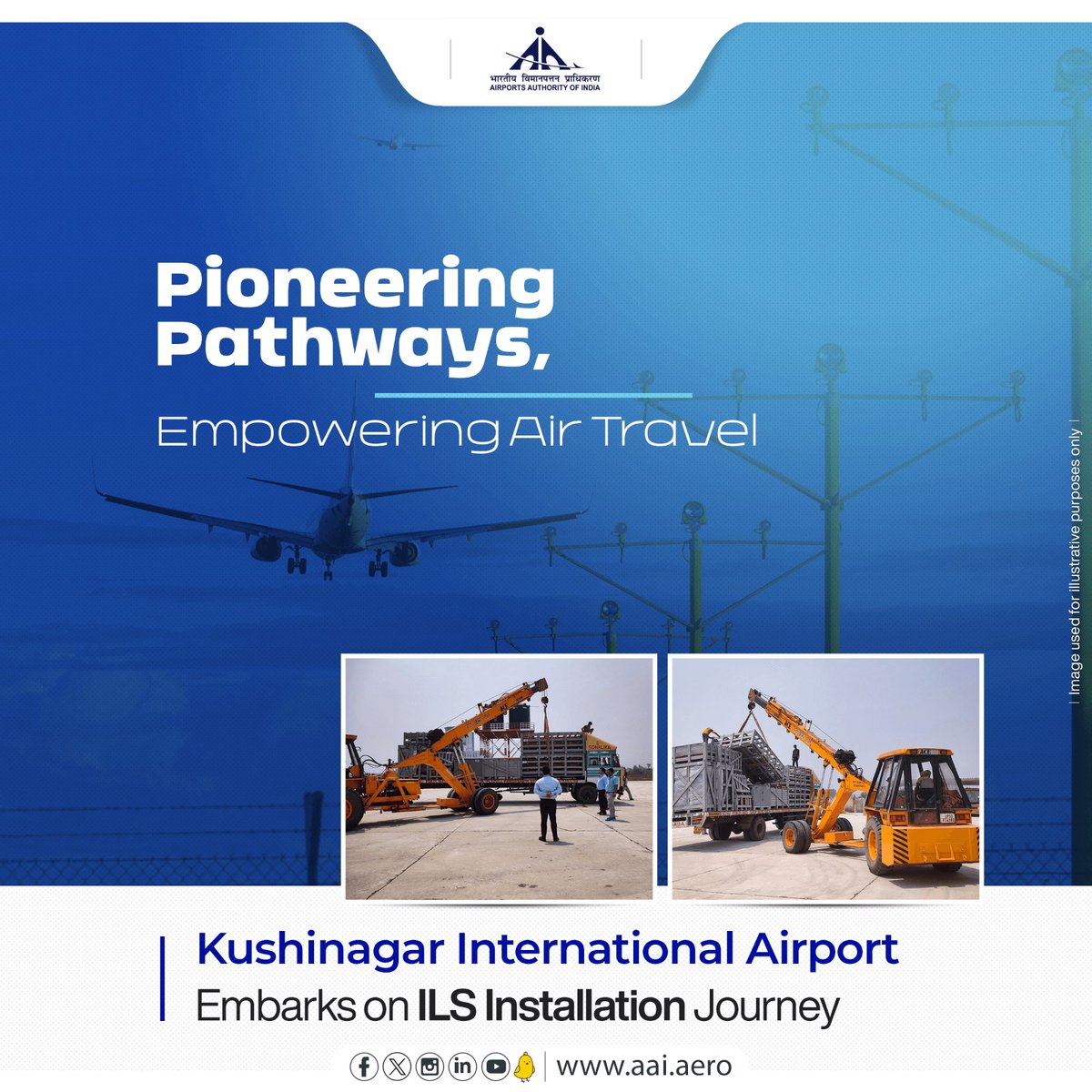 At #AAI’s #Kushinagar @aaikushiairport, a pivotal moment unfolded as the long-awaited and cutting-edge #ILS Equipment recently arrived at the airport. Soon, with the installation of this (RTS -734, CAT-I) equipment, the airport will witness a new era of advanced aviation…