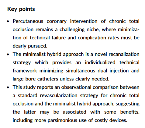 Which is the best approach for percutaneous coronary intervention of chronic total occlusions? The one you feel most confident with! by Arturo Giordano et al onlinelibrary.wiley.com/doi/abs/10.100… @ccijournal