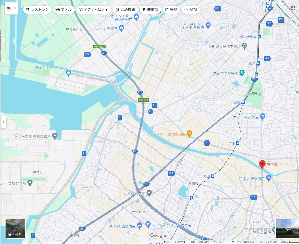 emikawa_jan's tweet photo. 【豊橋】野依橋付近でサメの目撃情報

#愛知県 農業水産局は4月11日、#豊橋市 梅田川上流浜田川野依橋付近で4月10日の16時頃にサメ数匹の目撃情報があったと発表しました（https://t.co/mKmydkyhNd）。
大きさは1mほど、種類は不明。

梅田川河口から野依橋まで6kmほど。
※画像はGoogleマップより https://t.co/ybgotlPhKT
