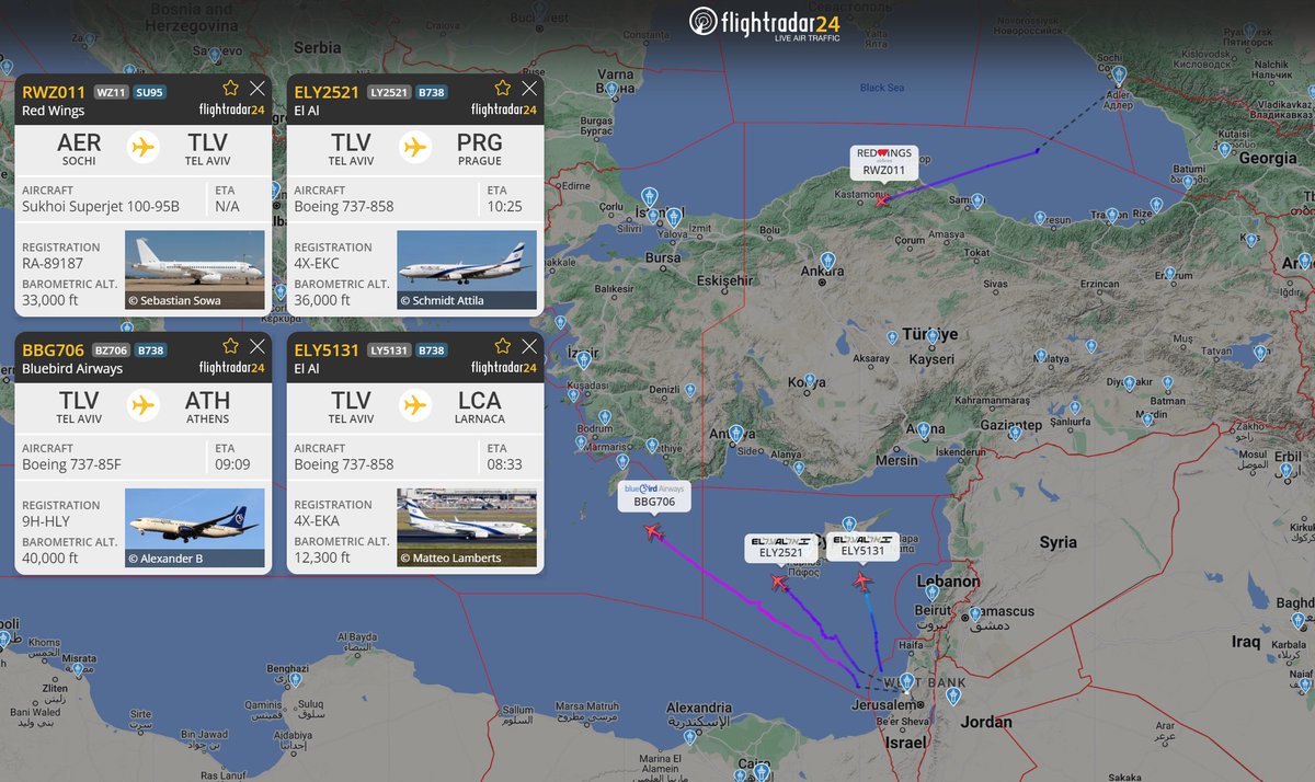 With Israel airspace open again, 3 flights have taken off from Tel Aviv this morning.