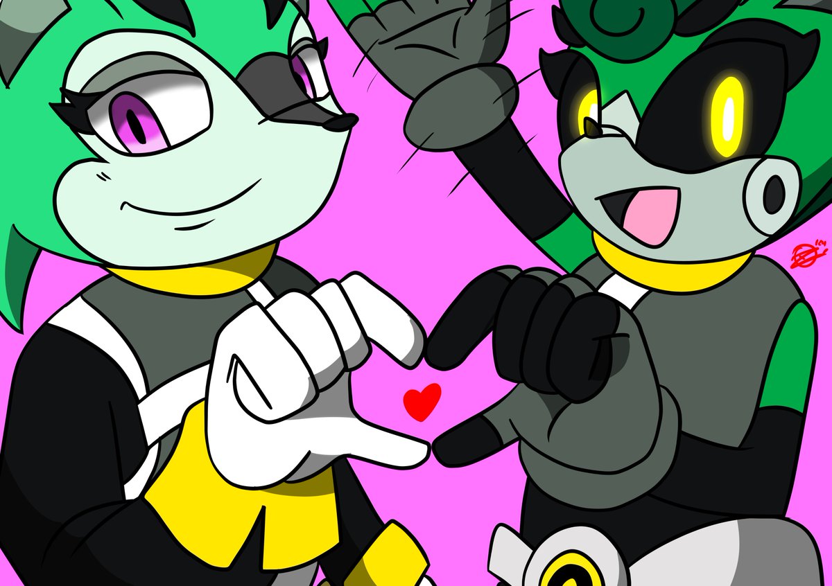MagisterOfOz's tweet photo. For @FArtist2020 

Cassia and Clove doing a heart shaped gesture with their hands! (I just wanted to do Cassia's eyes, I love doing glowy effects...)

#Cassiathepronghorn #Clovethepronghorn #archiesonic #Sonicthehedgehog https://t.co/mA9ExwhC1W