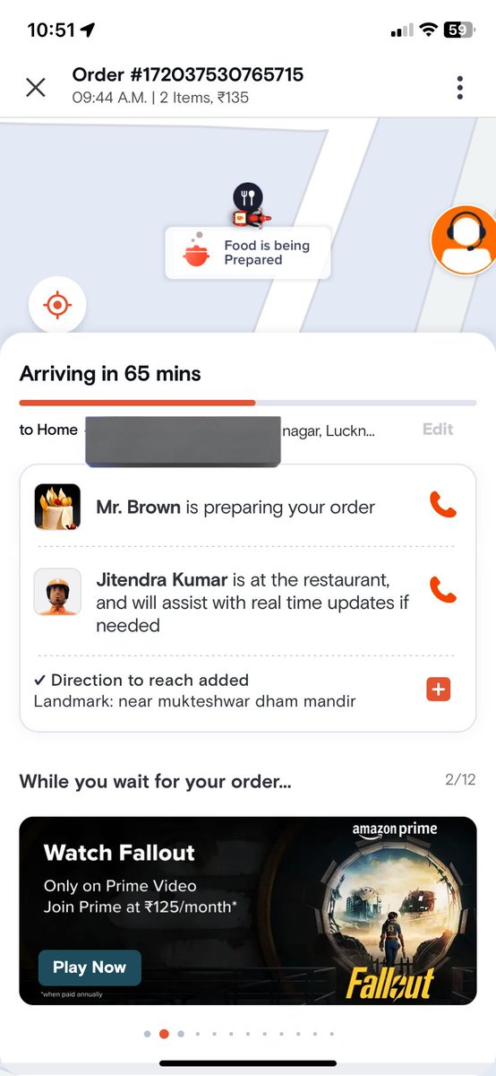 manasmi18's tweet photo. @SwiggyCares @Swiggy i ordered at 9:44 its 10:51 and my order is still 65 mins away???? Get me my order with double refund. The executive is not helping at all. This is so wrong. We have been sitting hungry. Pathetic service https://t.co/gYfeAqNXsM