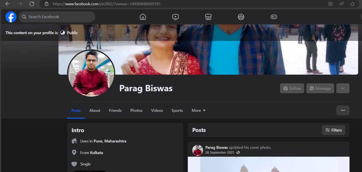 BiswasParag's tweet photo. @Meta How do I report this person who is using my photograph in Facebook without my permission? https://t.co/uNEJmzYfTn
