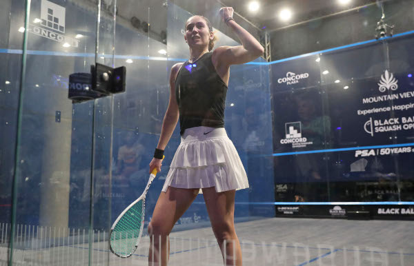 NEWS: @hanamoataz3 ousts Orfi to reach maiden Gold quarter-final at @BlackBallSquash squashinfo.com/latest-news/80… @MasrSquash @LadiesSquash @SquashSite