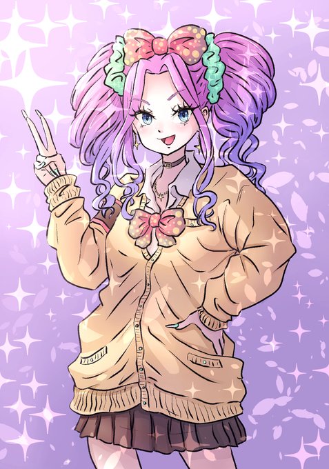 「グラデ髪 紫髪」のTwitter画像/イラスト(新着)