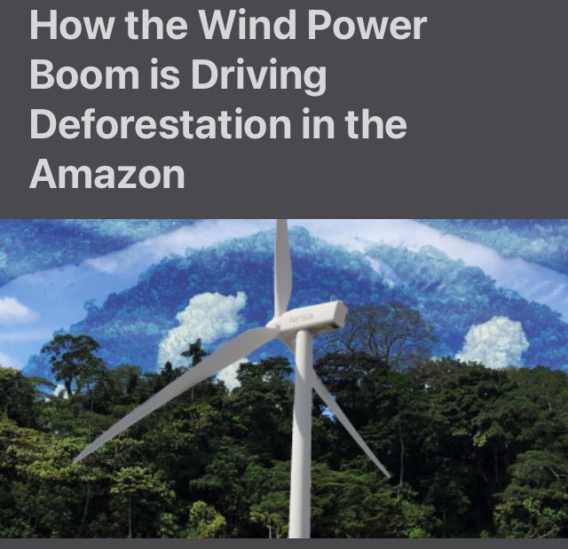 Come il boom dell' #energiaeolica sta guidando la #deforestazione in #Amazzonia

rainforestjournalismfund.org/stories/how-wi…

#ClimateScam 
#farsagreen #scam