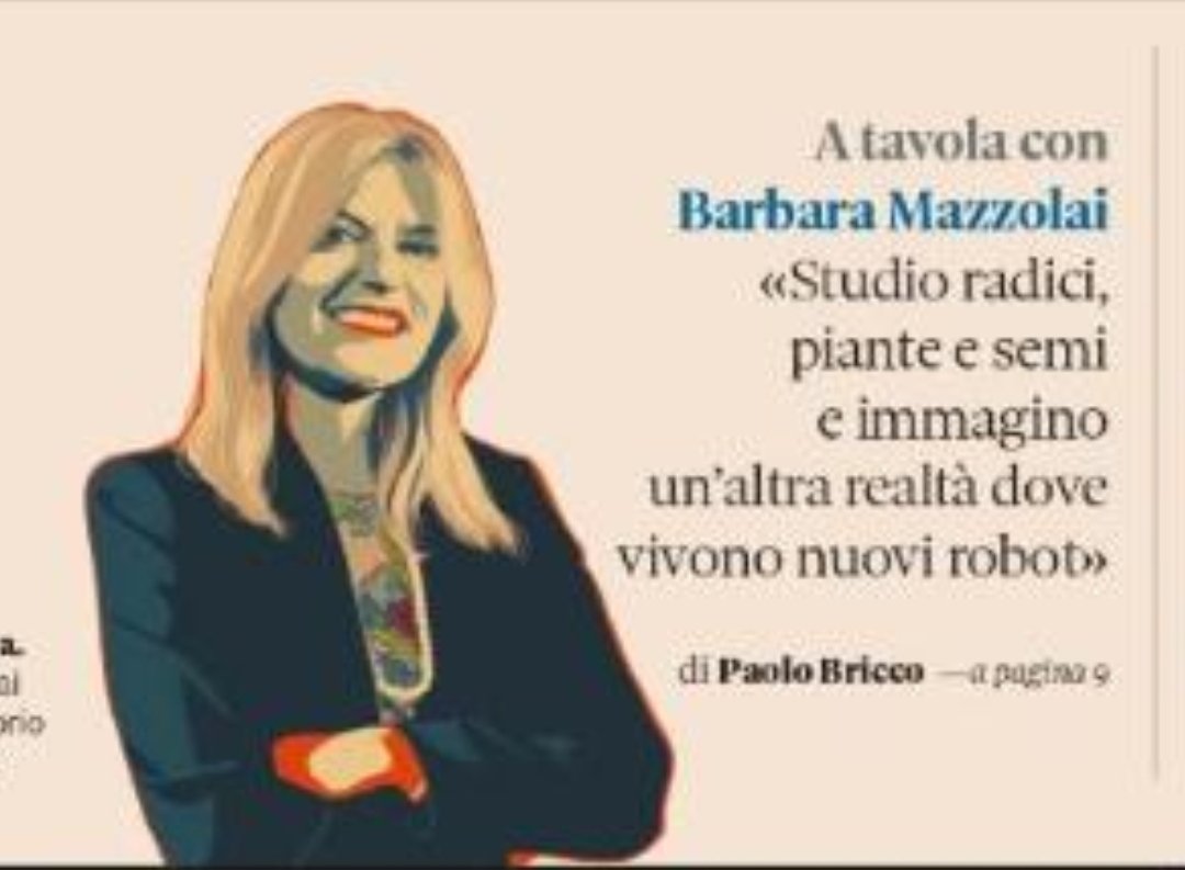 Oggi su @sole24ore sono A Tavola Con Barbara Mazzolai, scienziata dell'IIT. Mazzolai inventa robot ispirati alle piante, una frontiera tecnologica avveniristica in cui l'Italia ha (per una volta) la leadership internazionale. Il ritratto è di @ivancanuillus