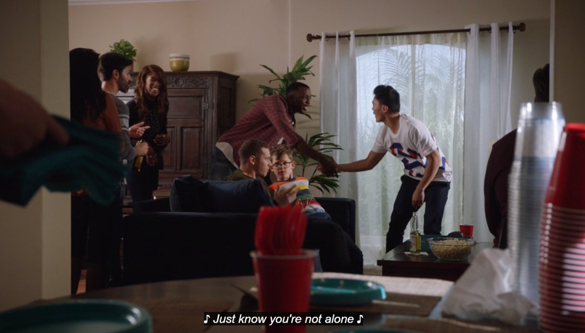 Mnxeu's tweet photo. Eddie saying "The 118 is the family we chose." and Buck saying "This is Eddie's house, I'm not really a guest." This whole entire scene is absolutely beautiful. 🥺 I love this show. #911onABC #911abc #911twt #EddieDiaz #EvanBuckley #AlbertHan #HowardHan #ChimneyHan https://t.co/BQmgm2ZukJ