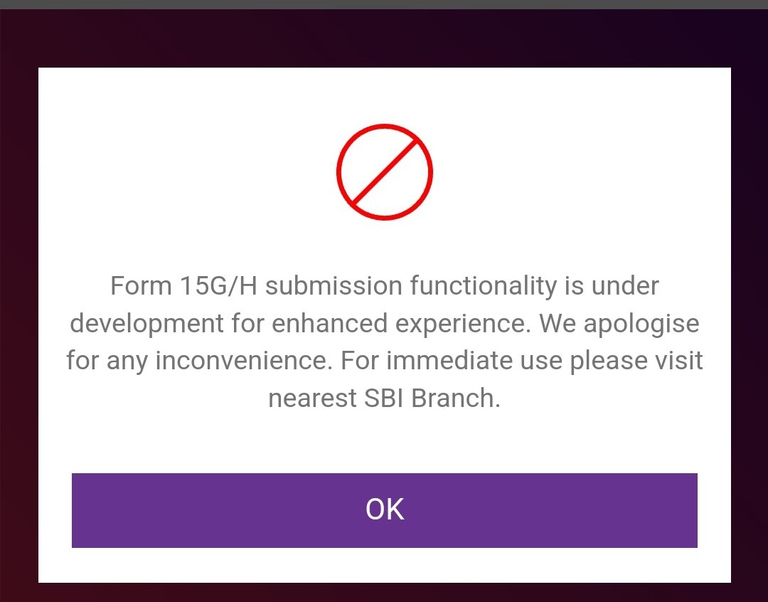 TuleshSahu's tweet photo. Form 15G H submission option is not working in YONO and Internet Banking of SBI @TheOfficialSBI since March 2024 ?? @nsitharaman @FinMinIndia @_DigitalIndia @DFS_India https://t.co/jozzyZFhFW