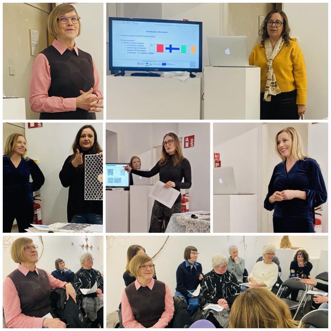 EU_TRACtion's tweet photo. Activating Design Thinking, Creativity and Innovation Using Traditional Costume Techniques Seminar Event @HamiltonSligopresenters: Dr Lorraine Portelli @UMmalta, Prof Riikka Räisänen and Mari Kosunen @helsinkiuni, Dr Kathryn McSweeney, Aoife Moriarty and Anna Byrne @ATUStAngelas https://t.co/B9lPjXr7Vn