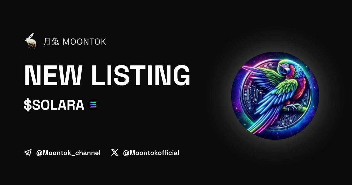 MoontokListing's tweet photo. ⚡ 月兔雷霆 - Moontok Xpress

Solara ($SOLARA)
https://t.co/KRkTslYrAd

7QFAwVEHadRyEMuhgwHkJffvUhBdHFiW1EKnUVRDwo3H

LIQ: $75,086 | MC: $190,668

#altcoin #memecoins @SOLARA_Coin @moontokofficial https://t.co/lFu18FLgWa