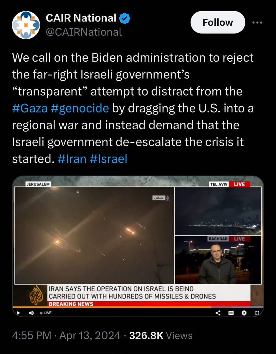 Look how closely the CAIR (Muslim Brotherhood USA) language matches that of the leaked comments of President Joe Biden in Axios tonight. As @HolmesJosh says, a constituency of the Democrat Party.
