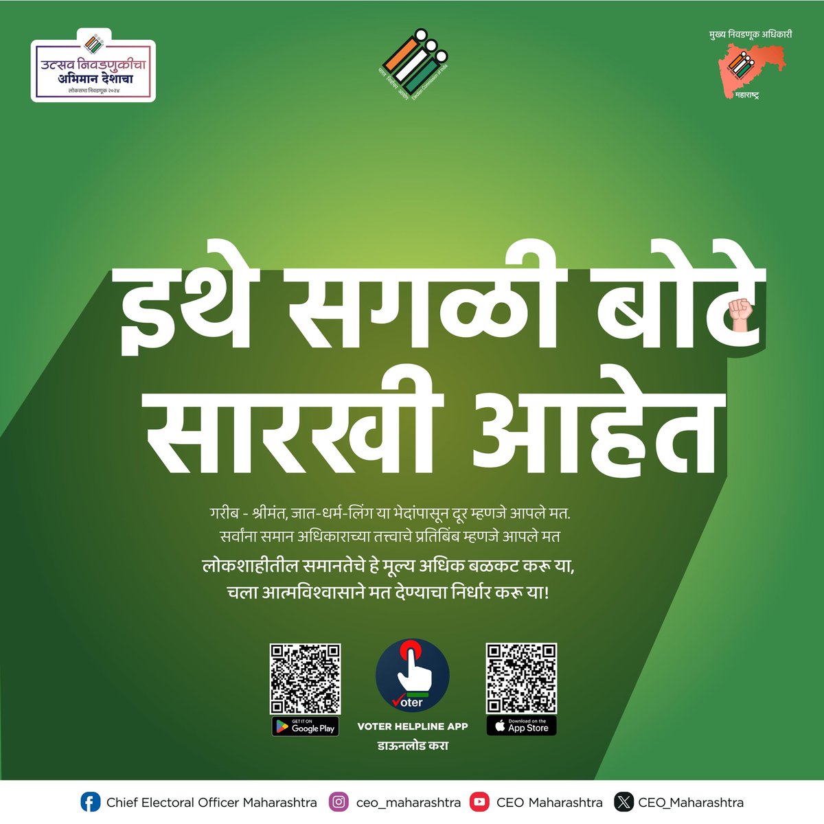 जागरूक नागरिक व्हा, मतदान करा #VotingIsOurDuty