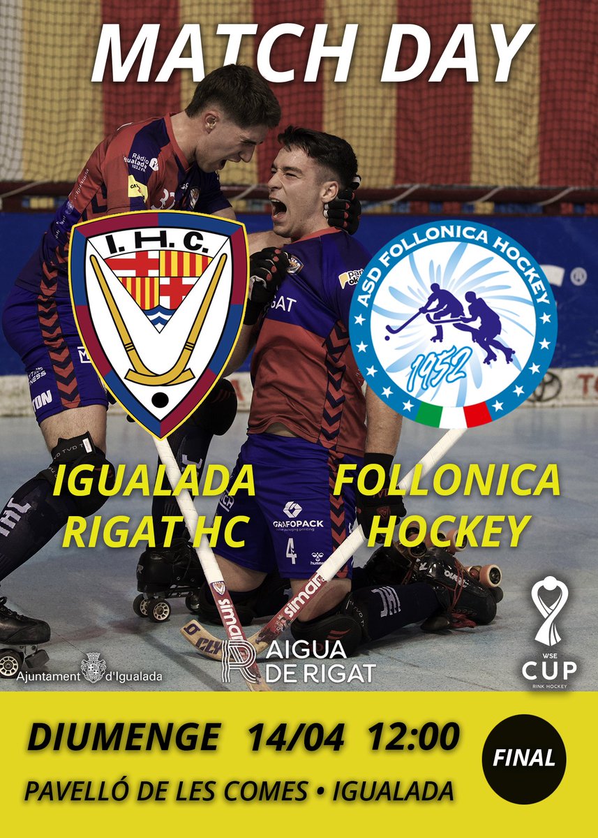 IgualadaHC's tweet photo. 《IGUALADA RIGAT HC🔵🔴》
#WSEC #F4LesComes
🏑 FINAL
#MATCHDAY
IGUALADA RIGAT 🆚 @follohockey
📅 14 d'abril
🌍 Pavelló de Les Comes
⏰ 12:00
🖥 WSE TV / @esport3
📻 @RadioIgualada
📸 @xvigarcia_Xavi https://t.co/V8eQKjrfPs