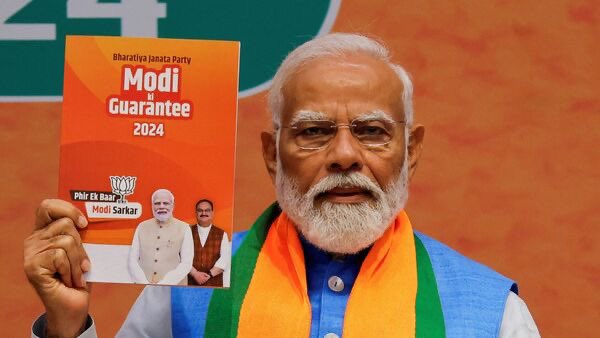 🚨 #BJPManifesto : BIG TakeAways🔥 🔶The Uniform Civil Code (UCC) will be implemented. 🔶 One Nation One Election 🔶The free ration scheme to continue for next 5 years. 🔶Every senior citizen aged above 70 will be covered under the Ayushman Yojna. 🔶India will land man on moon,