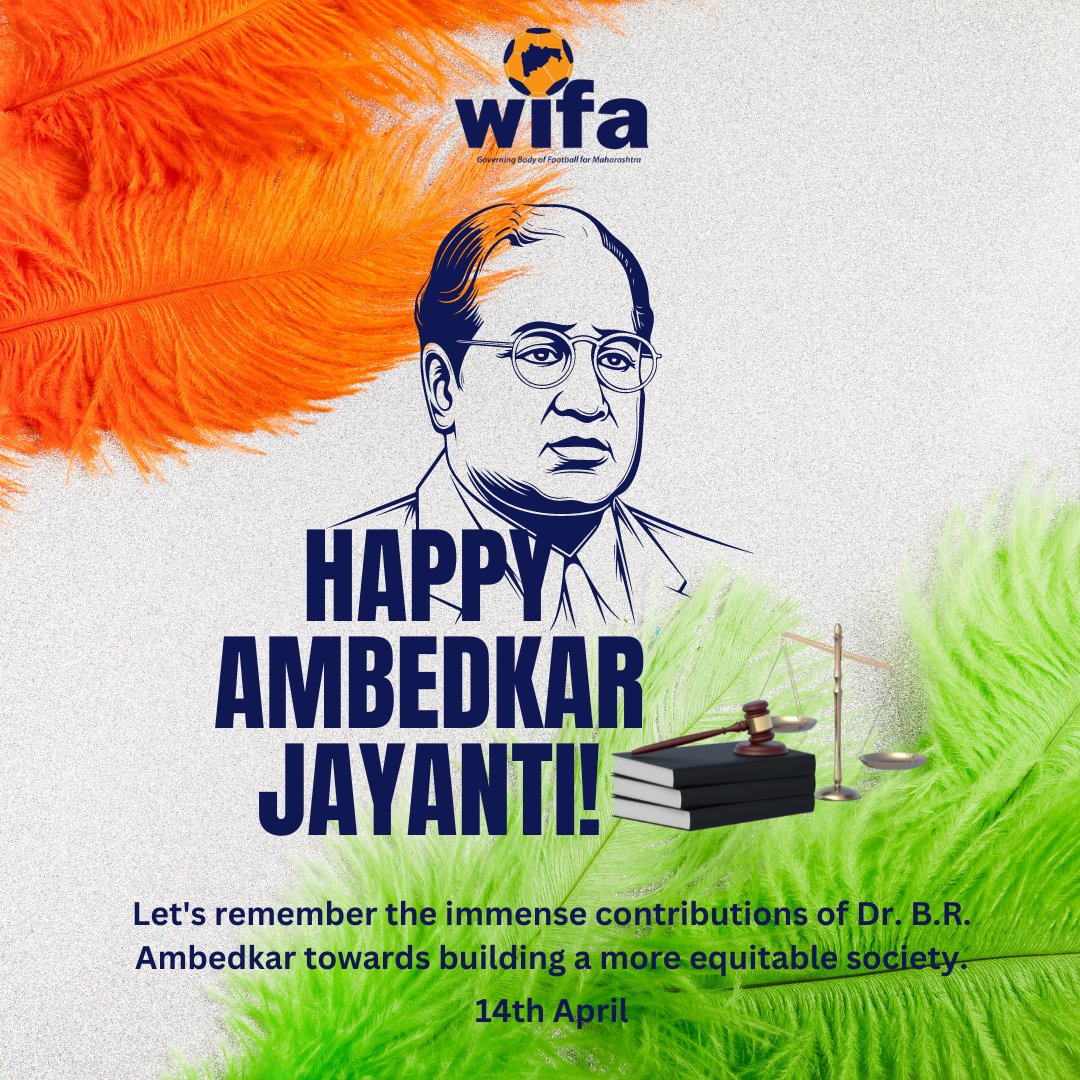 Remembering Dr. B.R. Ambedkar on his Jayanti today. His legacy of wisdom, justice, and equality continues to inspire us. 🕊️📘 #AmbedkarJayant #WIFAFamily