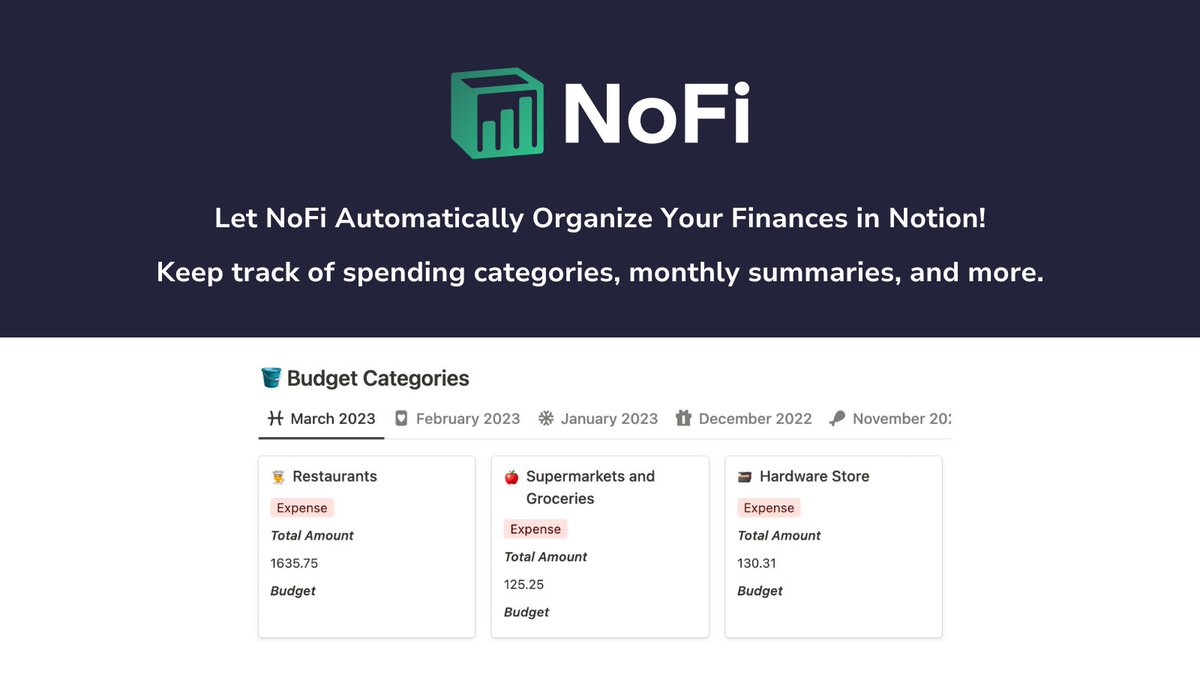 Transform your financial game with NoFi in Notion! 📊

Let automation handle your spending categories and monthly summaries effortlessly. Take control like never before.💰

#finance #Notion #NoFi #automation