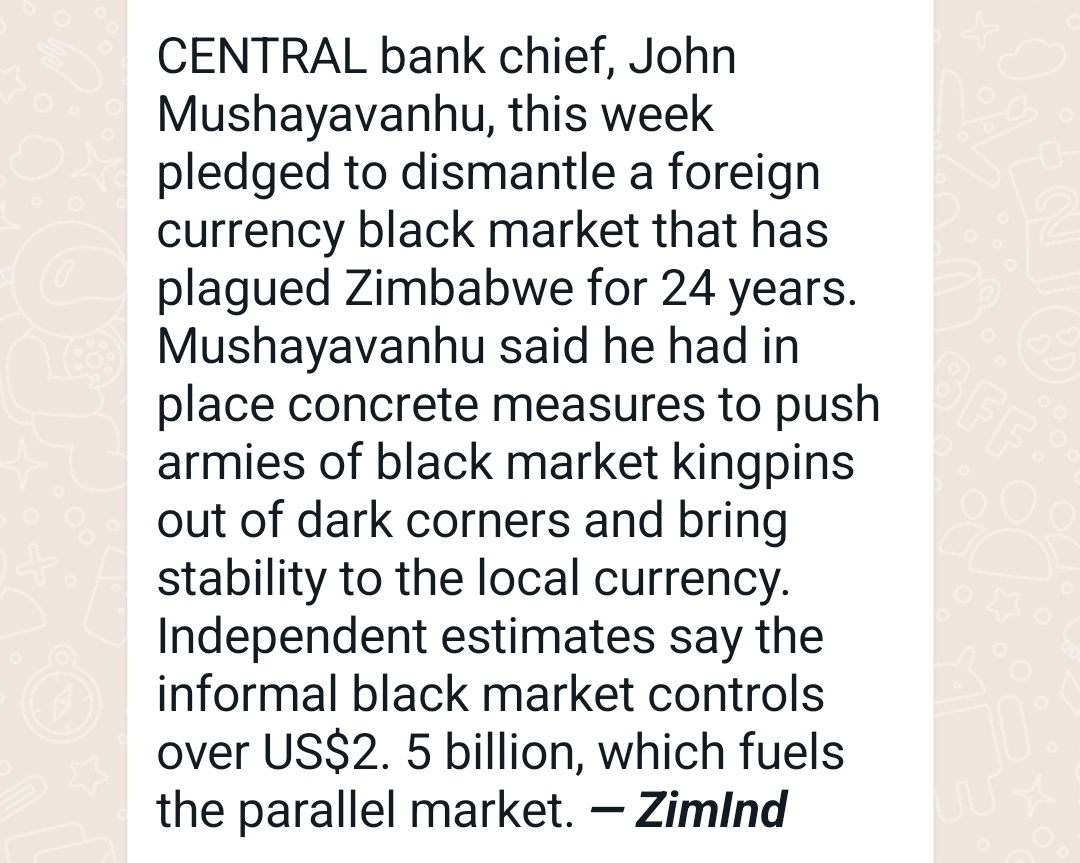 We need to support our Central Bank Governor's initiative to stabilise our currency and economy. The ZiG is here to stay.