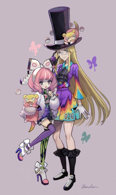 ポケモン剣盾のセイボリーとクララとヤドンたち。デザインも性格も好き #一次創作作家のファンアート 