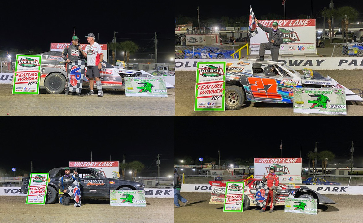 The first #MonthofMoney weekend opened the 2024 season with a bang, delivering four stellar Features. Seth Geary (UMP Modified), Paul Shead (3/4 Modified), Trynt Lloyd (604 Late Model) and Zach Curtis (Crown Vic) left victorious. 𝗥𝗘𝗔𝗗 𝗠𝗢𝗥𝗘 👇 volusiaspeedwaypark.com/news/money-mak…