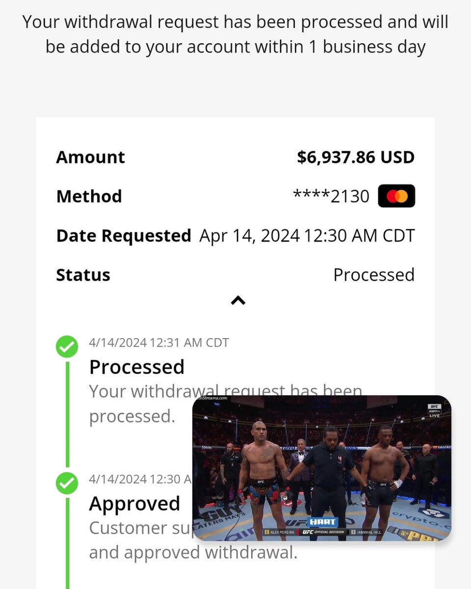 fightinguru's tweet photo. Another huge profits event for the parlay King and his team! Sign up for picks and parlays before next event! #UFC300 #mmaparlayking #fightinguru #investment #parlays #sportsbetting #ufc #PFL #MMATwitter https://t.co/pjY4GoKwkx