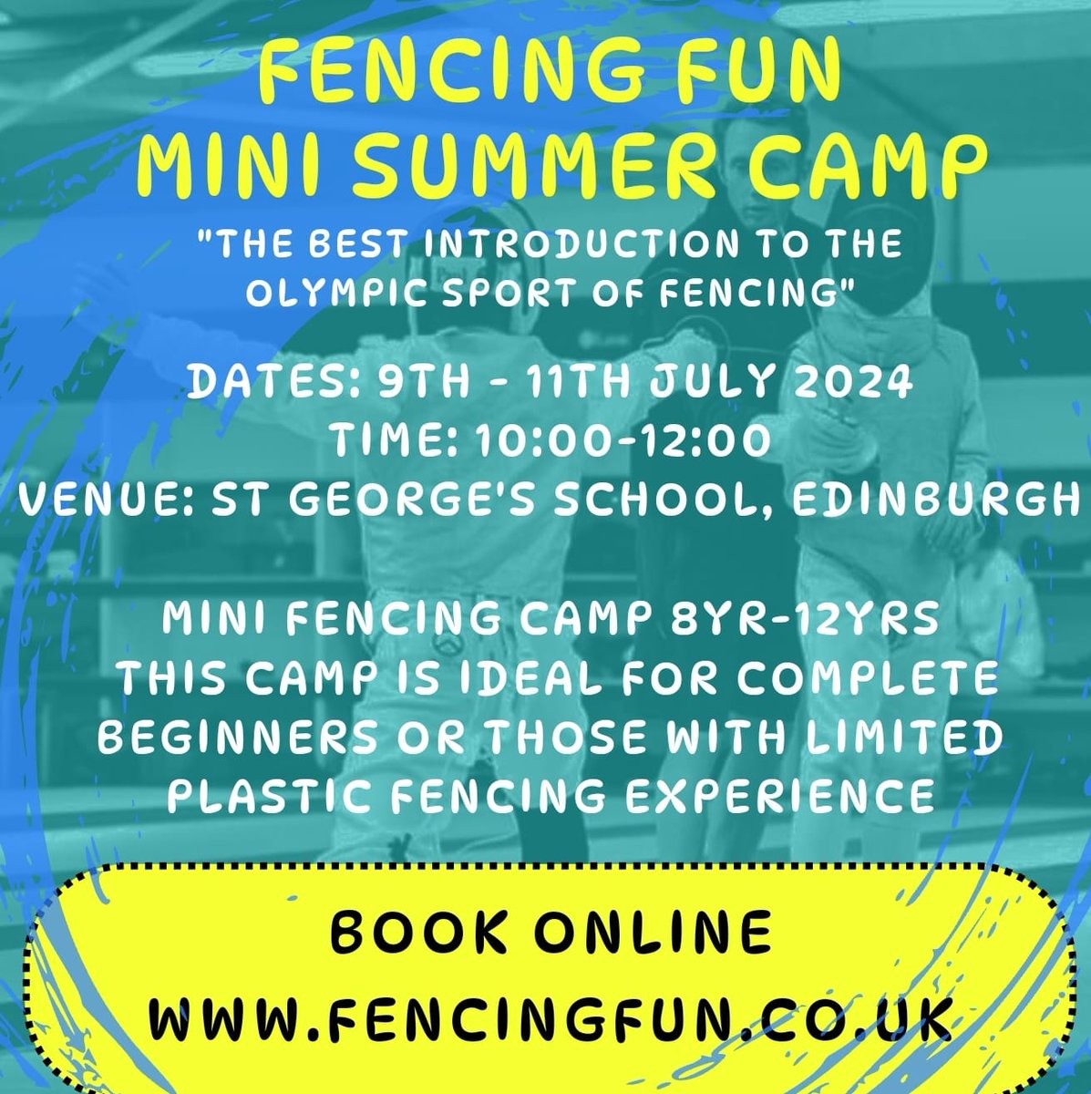 Jo_Walton's tweet photo. The perfect way to introduce your child to fencing this summer. This mini camp for 8-12 year olds is ideal for wannabe gladiators and those who have only a little plastic fencing experience.

Lots of fun to be had, taught by the best. Https://.www.fencingfun.co.uk https://t.co/IKUlogp38A