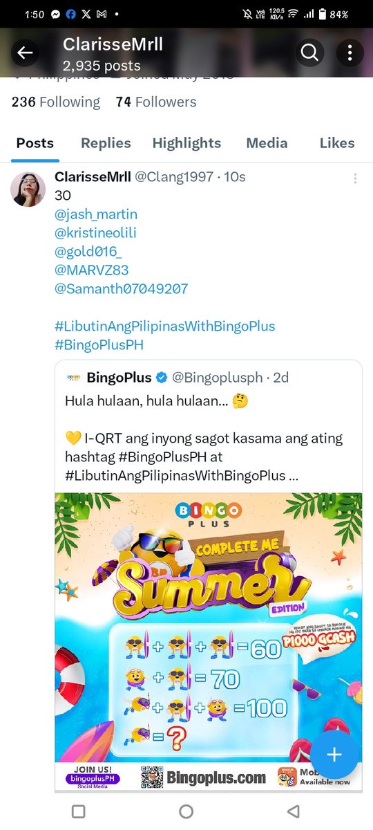 Clang1997's tweet photo. @Bingoplusph 30
@jash_martin
@kristineolili
@gold016_
@MARVZ83
@Samanth07049207

#LibutinAngPilipinasWithBingoPlus
#BingoPlusPH https://t.co/0ykapNZQhD