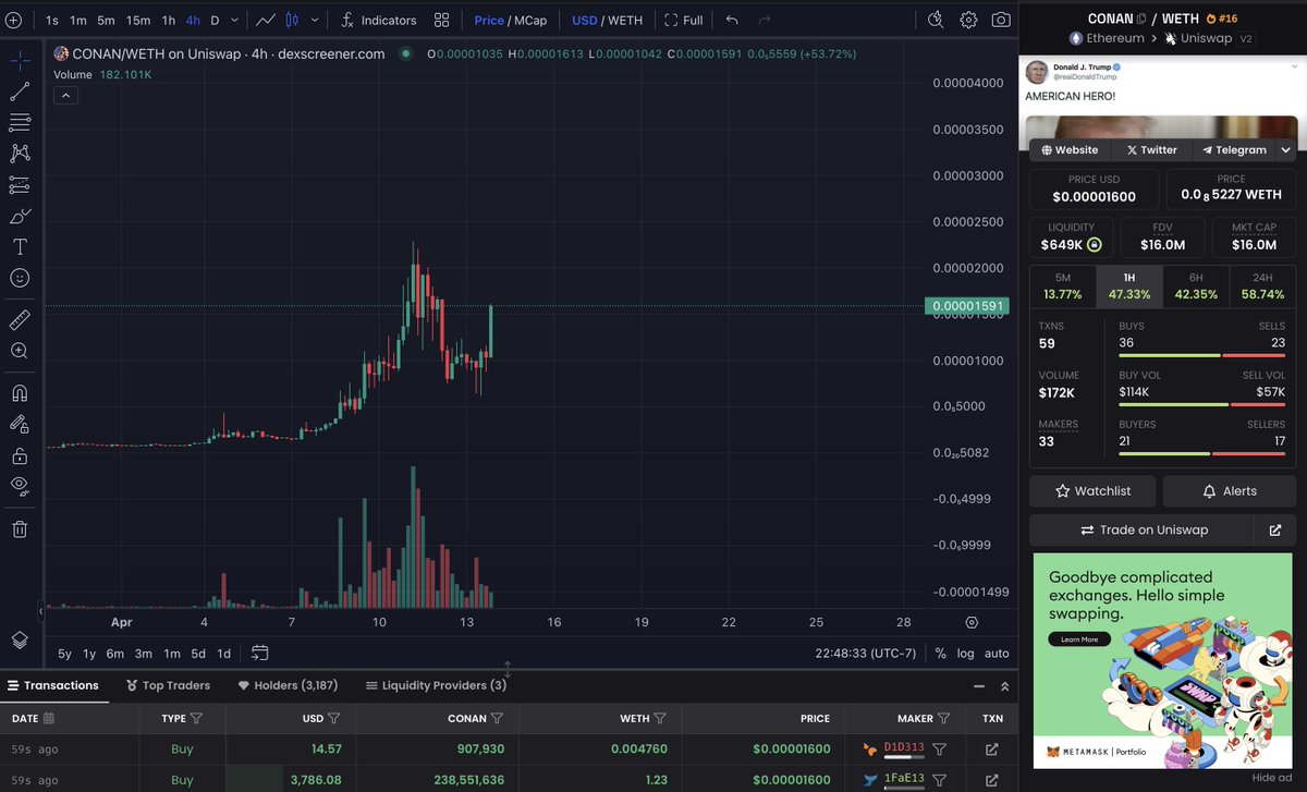 CrashiusClay69's tweet photo. I'm really gonna become a millionaire from Donald Trumps dog 😲

wow crypto is amazing https://t.co/KNyMBDS74y