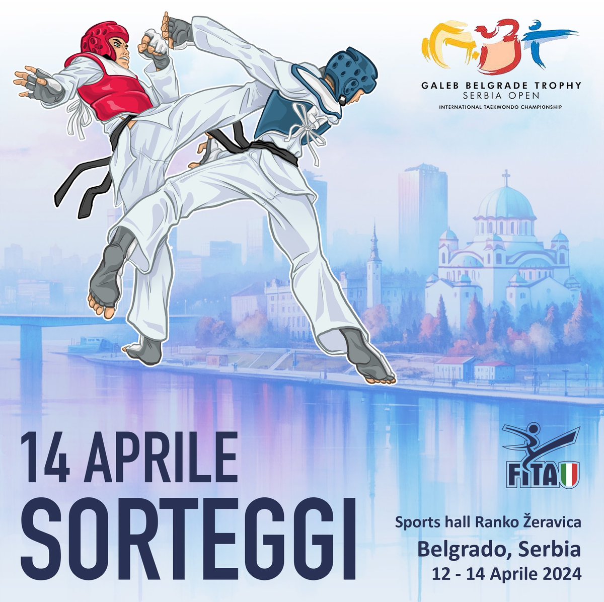 🔴 21st Galeb Belgrade Trophy - Serbia Open G2 🇷🇸 📍 Sports hall “Ranko Žeravica” 📄 Sorteggi 14 aprile > shorturl.at/kswW9 🎥 Live streaming > shorturl.at/ehjK5 #itatkd #taekwondo #serbiaopen