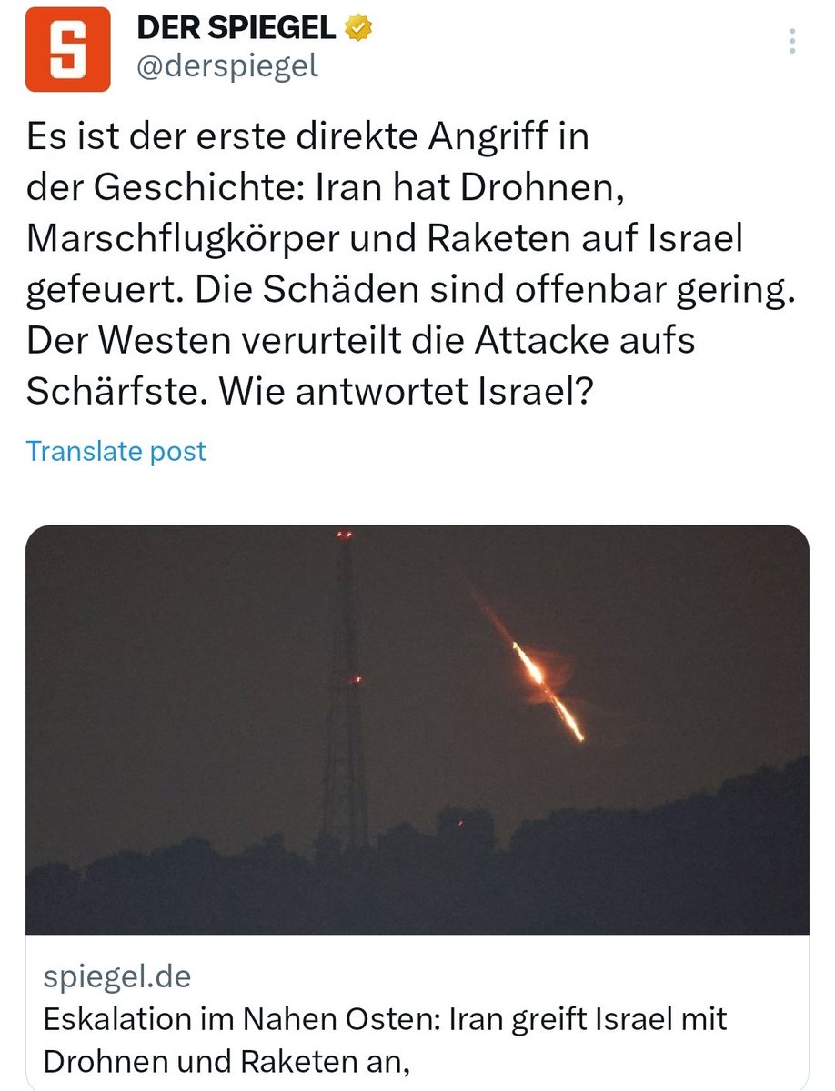 IraninBerlin's tweet photo. Es geht um eine legitime #Verteidigung, eine Antwort auf den Angriff auf die iranische diplomatische Vertretung in #Damaskus, die seit Tagen nur die Frage der Zeit war. Der Führung des israelischen Regime muss schon sehr klar gewesen sein. 1/2
#Selbstverteidigung #IranDefends https://t.co/BDOZ1CjQv9