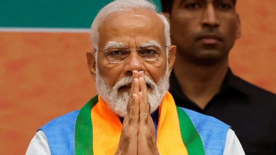 #InPics | Prime Minister #NarendraModi released his ruling Bharatiya Janata Party's (#BJP) manifesto for the upcoming national parliamentary elections in #NewDelhi. Read more: hindustantimes.com/photos/lok-sab…