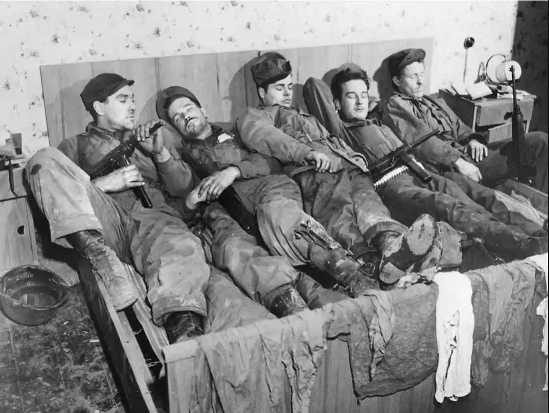 #80DaystoDDay Troops with the @FirstArmy grab some sleep during a lull in the fighting near the town of Schmidtheim, Germany. 💤 #WWII80Europe #WWII80 #DDay80