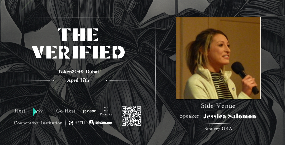 🥳Announcing lineup for 'The Verified Dubai 2024', cohosted by @NEARFoundation and paramita.vc 📷🔗lu.ma/TheVerified202… Delighted to have @jessicarsalomon from @OraProtocol join us in Side Venue'Modular vs Monolithic' powered by @hetu_protocol & @EthStorage See…