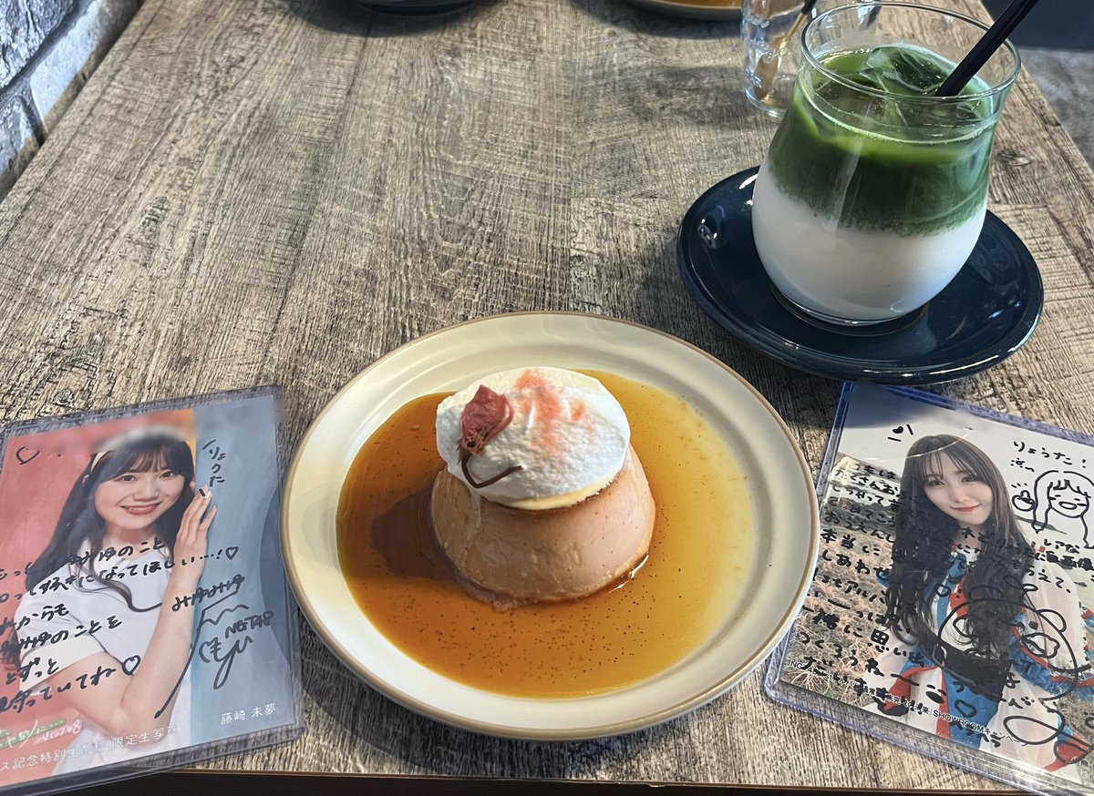 ryo_ngt321's tweet photo. みゆちゃんが食べてた桜プリンが
今日までというで #PRIMALCOFFEE さんへ🍮🌸

甘さとしょっぱさが最高にちょうどよかったし、
抹茶ラテもとっても美味しかった🤤
終わる前に行けてよかった☺️

つぐも過去には来てたみたいだから
次来る時はつぐみセットにしなきゃ🧸
 #藤崎未夢
 #小熊倫実 https://t.co/dLf7ojnOKY