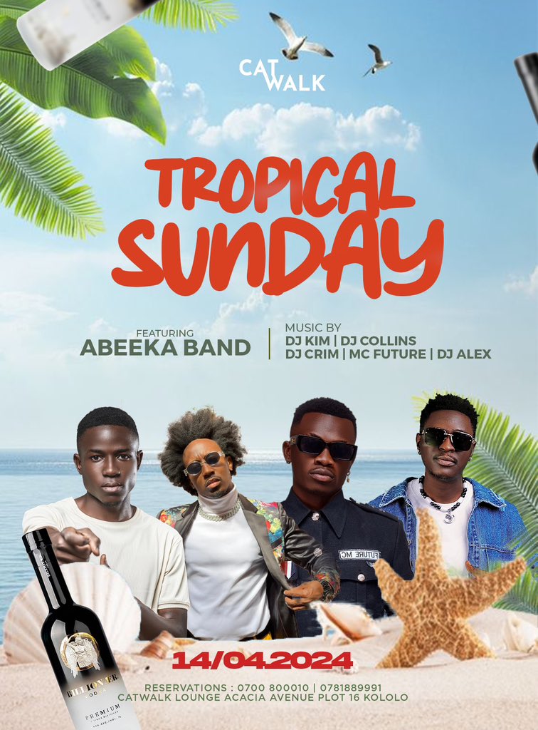 Tropical Sundays with @abeekaband and the @billionaeruganda vodka along with @deejaycrim , @dj_alexdbaddest , @djcollins.__ , @djkymlazer , @life_of_future_mc