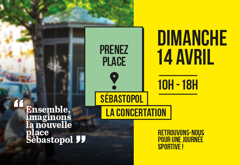 🌳⛱Aujourd'hui sur la place Sébastopol (4ᵉ) deuxième édition de « Prenez Place » de 10 h à 18 h. 👉 Concertation en cours pour la requalification de la place 👉Animations sportives pour préparer l’arrivée de la flamme olympique 🔥 👉Profiter des terrasses et des commerces