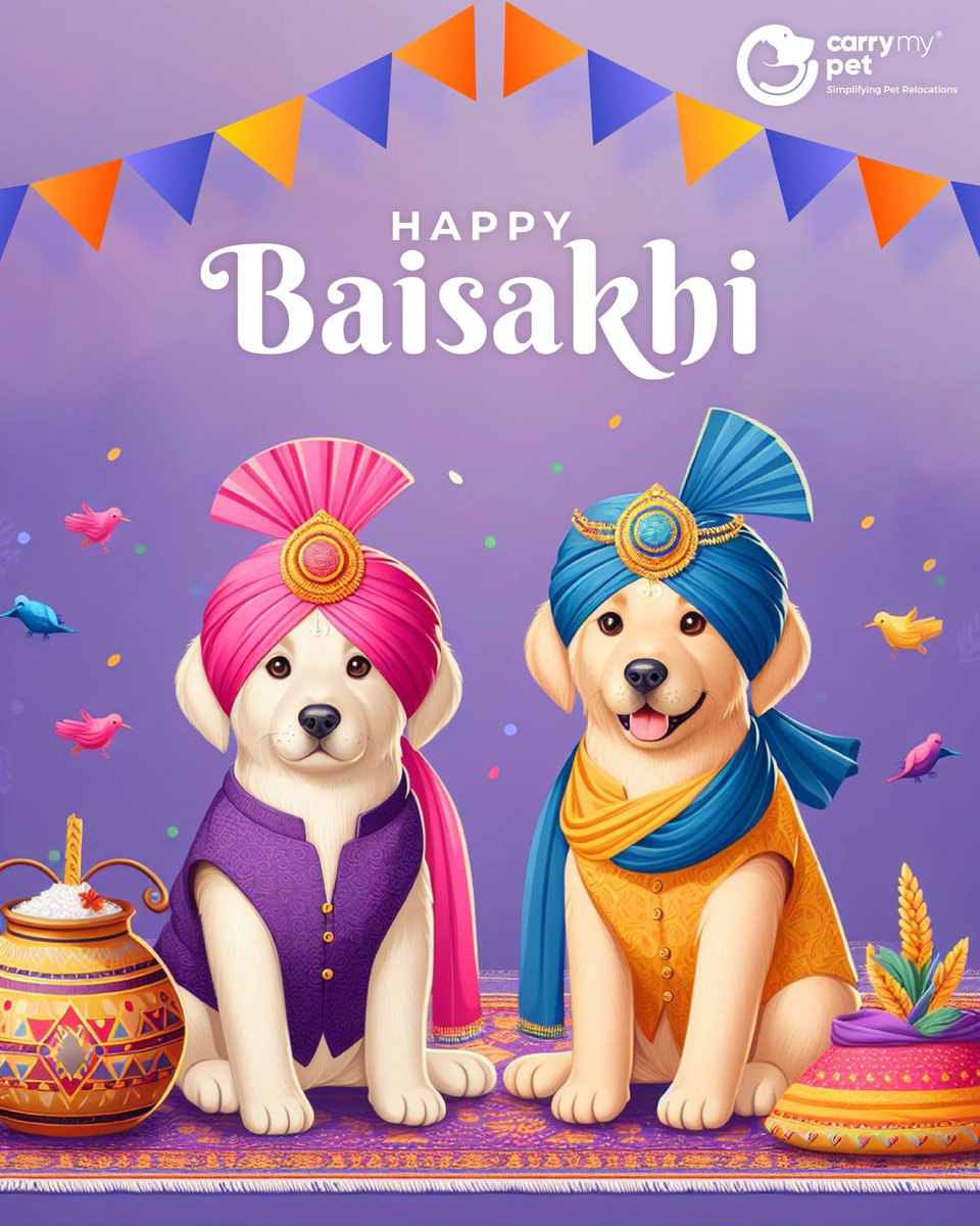 Carrymypet's tweet photo. Carry My Pet wishes you a very happy Baisakhi 🎉💐🌾
.
.
.
#carrymypet #happybaisakhi #baisakhi2024 #festivities https://t.co/WAKhAAdo1I