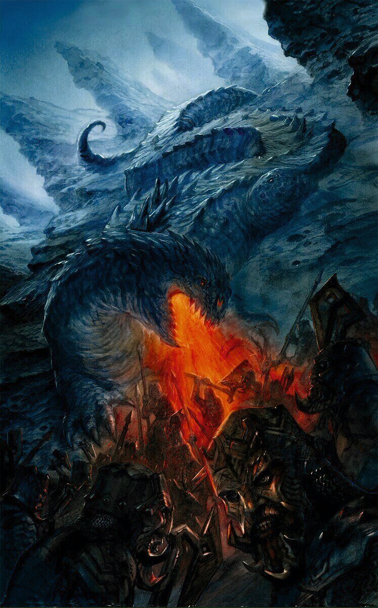 For #APRIL 2021
‘Glaurung and Azaghal’ John Howe (born 1957). *Tolkien Calendar 2021* (HarperCollins) for April.
#illustration #illustrationart #illustrationartists #JohnHowe #JRRTolkien #Silmarillion